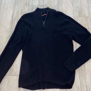Perry Ellis Black Half-Zip Sweater